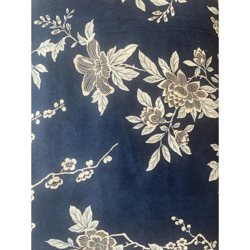 Ralph Lauren Deauville Blossom Navy Sateen QUEEN Duvet Cover & 2 Stnd Shams READ